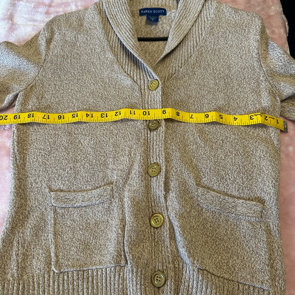 Karen Scott Women's Tan Button-Up Cardigan - Picture 8 of 10